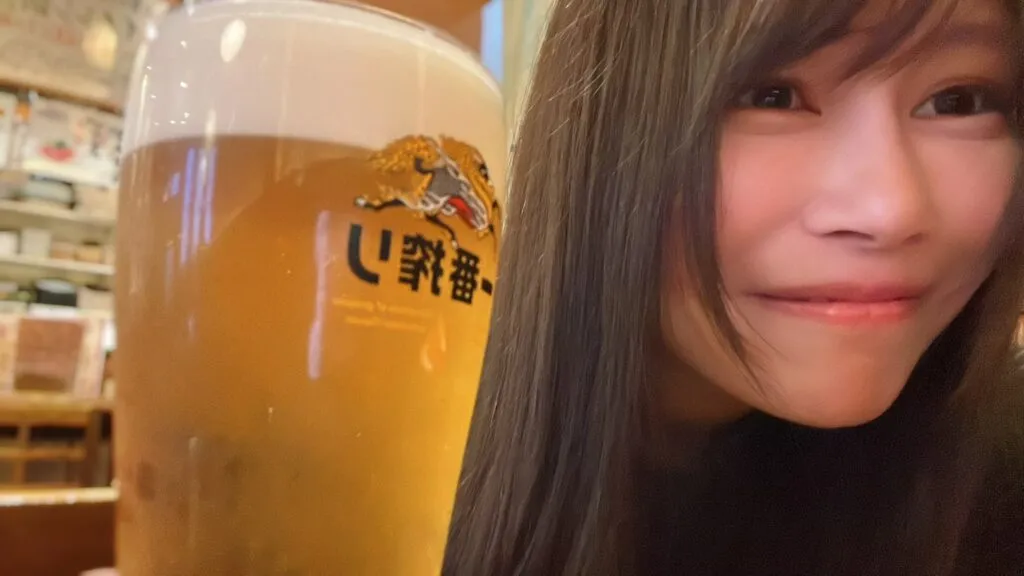 ビールを楽しむじゅえりー