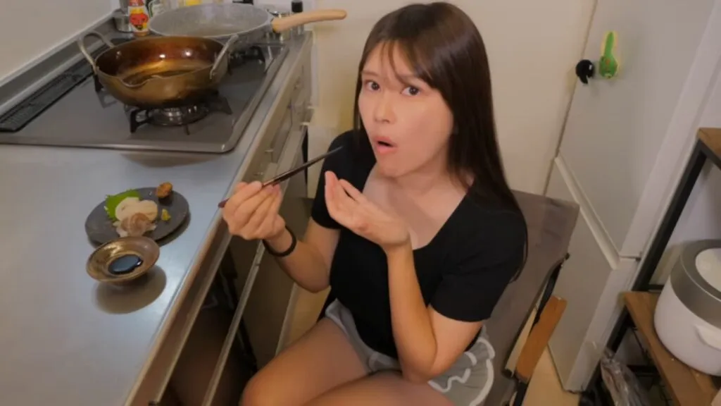 釣ったイカを調理して食べるじゅえりー