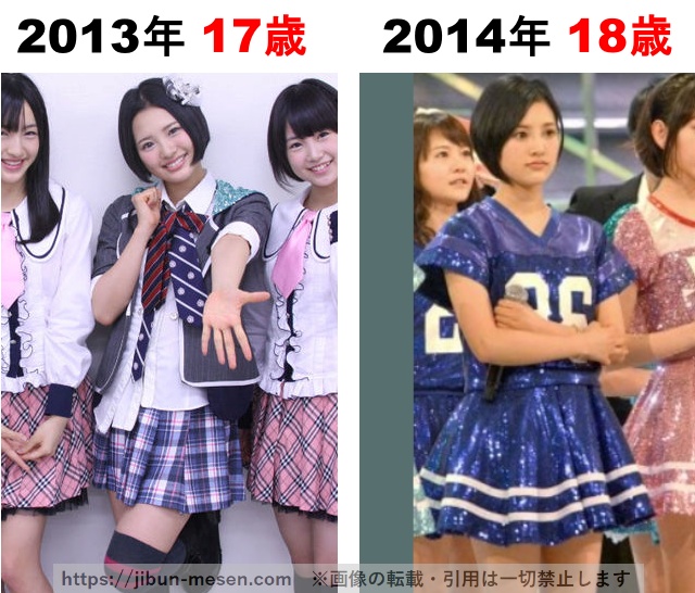 兒玉遥の体重の変化2013年〜2014年の画像