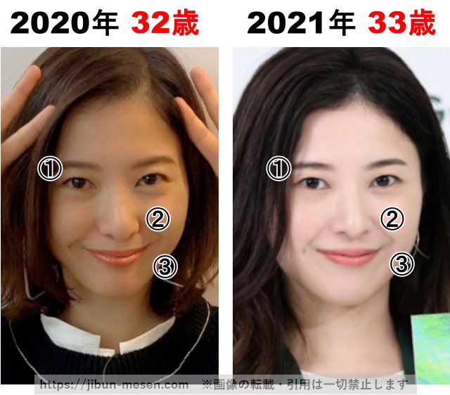 吉高由里子の整形検証2020年〜2021年の画像