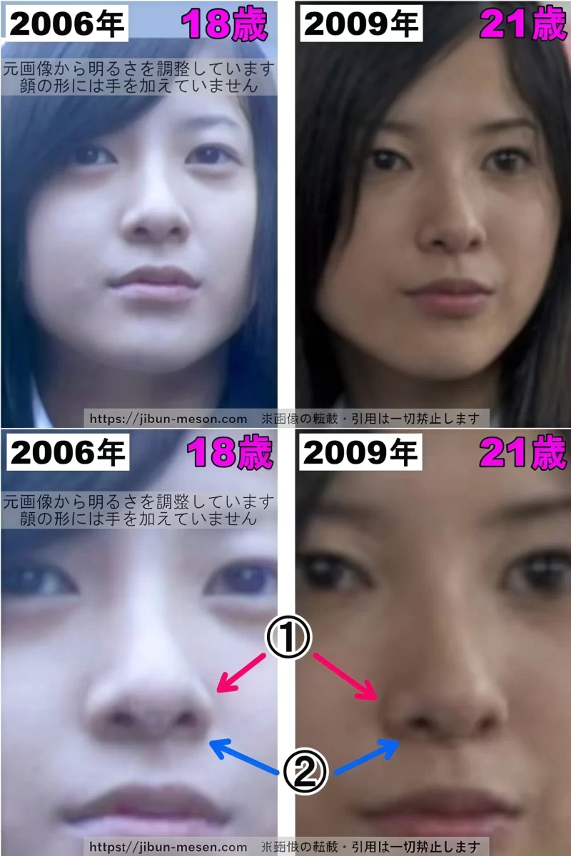 吉高由里子の鼻の整形検証2006年〜2009年の画像