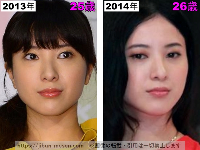 吉高由里子の口の比較2013年〜2014年の画像