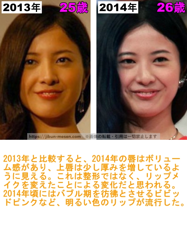 吉高由里子の口の整形検証2013年〜2014年の画像