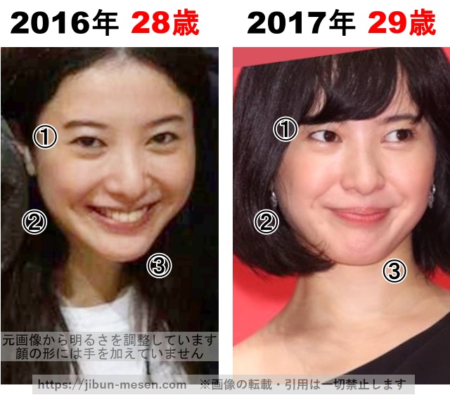 吉高由里子の整形検証2016年〜2017年の画像