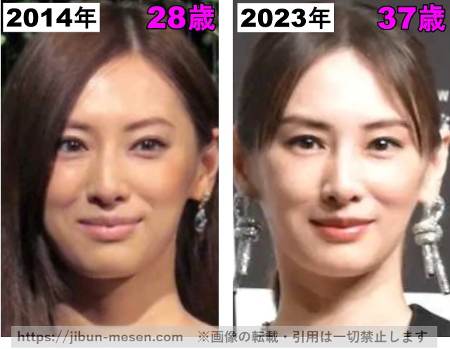 北川景子の鼻の整形検証2014年〜2023年の画像