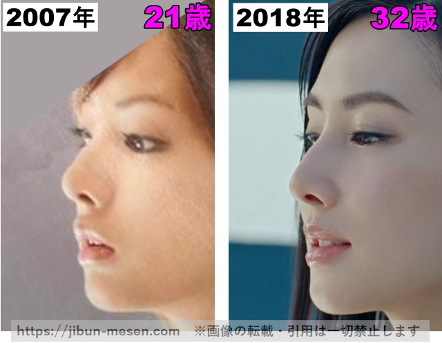 北川景子の鼻の整形検証2007年〜2018年の画像