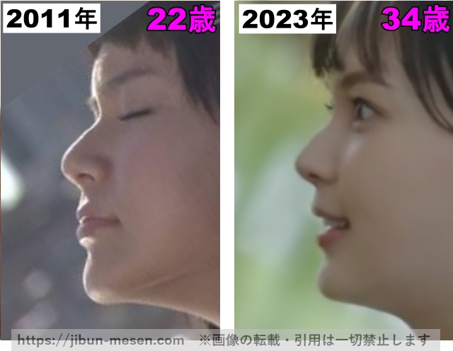 多部未華子の顎の整形検証2011年〜2023年の画像