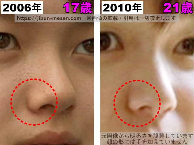 多部未華子の小鼻の比較2006年〜2010年の画像
