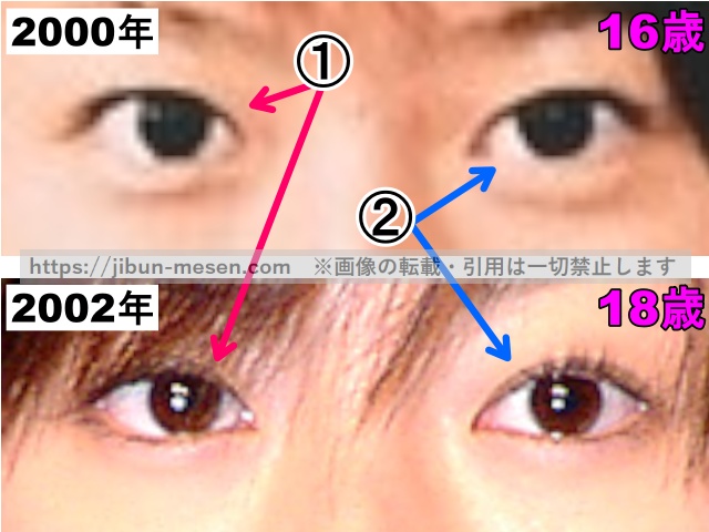 松本まりかの目の整形検証2000年～2002年（拡大）の画像