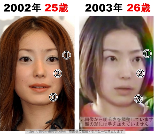菅野美穂の整形検証2002年〜2003年の画像