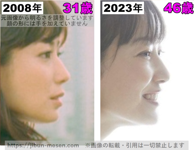 菅野美穂の鼻の整形検証2008年〜2023年の画像