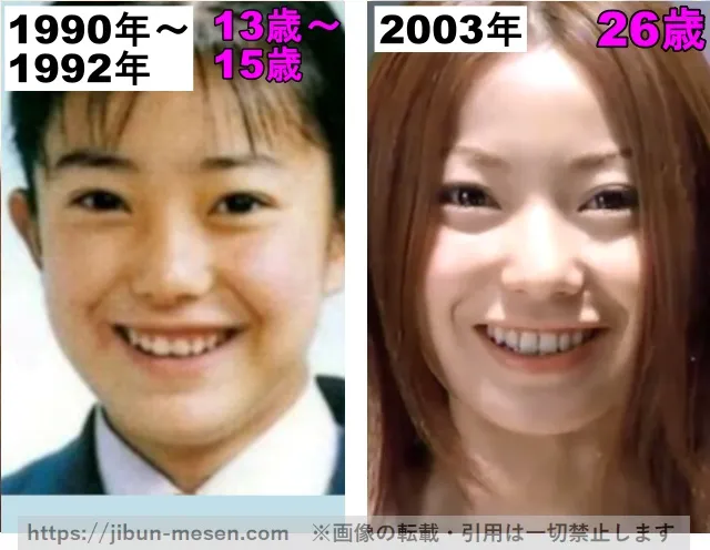 菅野美穂の唇の整形検証中学生〜2003年