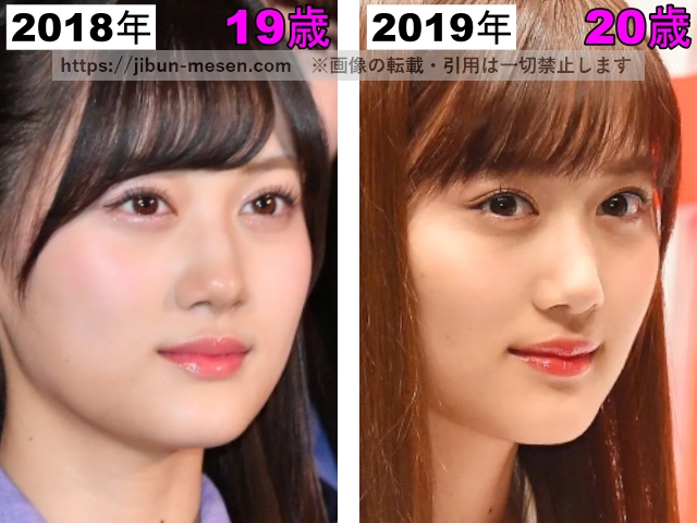 山下美月の目の整形検証2018年〜2019年(横顔)の画像