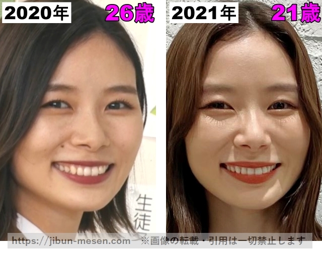 朝日奈央の鼻の整形検証2020年～2021年の画像
