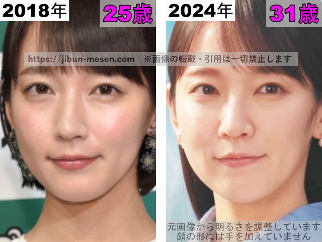 吉岡里帆の目の整形検証2018年〜2024年の画像