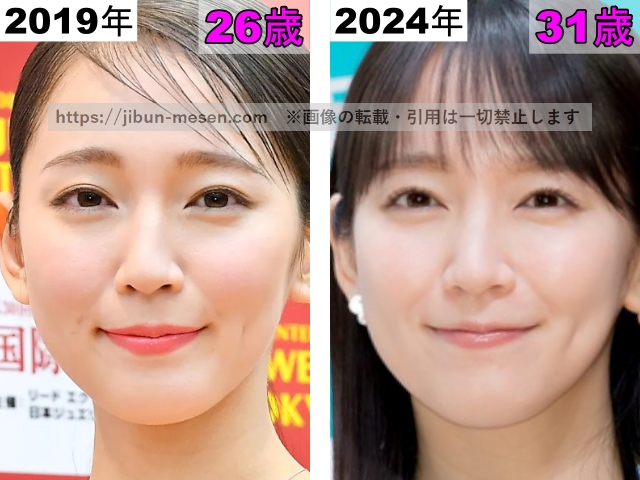吉岡里帆の鼻の整形検証2019年〜2024年の画像