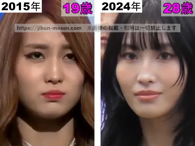 TWICEモモの鼻の整形検証2015年〜2024年