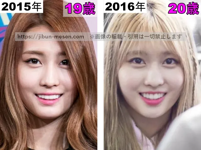 TWICEモモの輪郭の整形検証2015年〜2016年