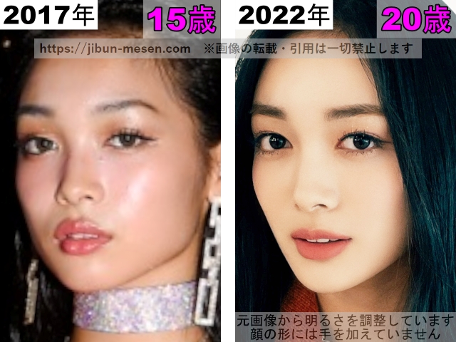 XGジュリンの鼻の整形検証2017年〜2022年の画像