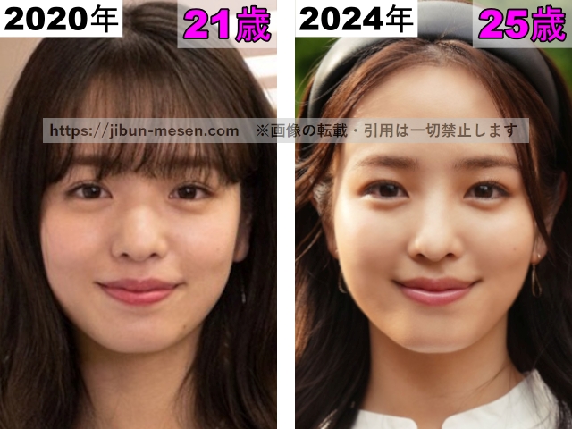 横田真悠の唇の整形検証2020年～2024年の画像