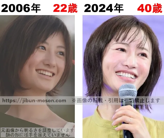 22歳と40歳の頃の松本まりか