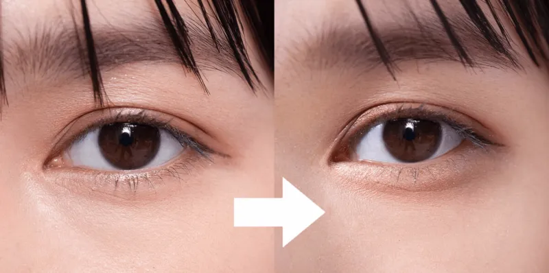 涙袋メイクのビフォーアフター（VoCEより引用）