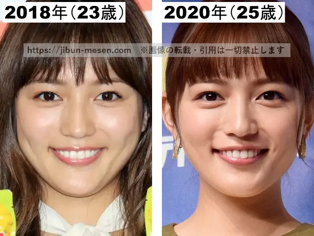 川口春奈の輪郭の比較