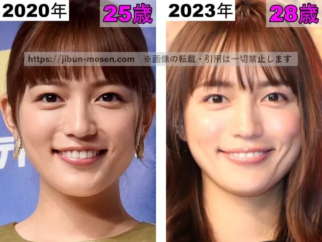 川口春奈の輪郭の整形検証2020年~2023年