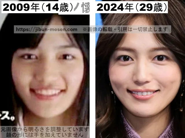 川口春奈の顔の変化