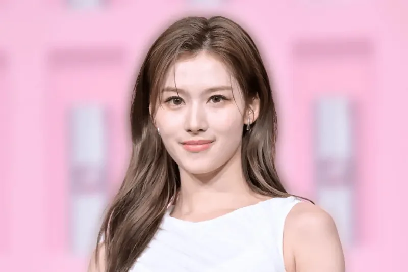 カメラに向かって微笑むTWICEサナ