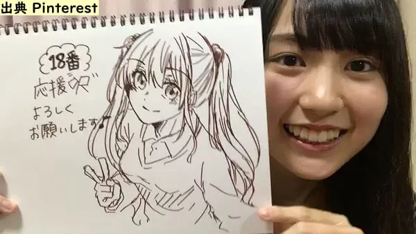 イラストが得意な賀喜遥香(出典:Pinterest)