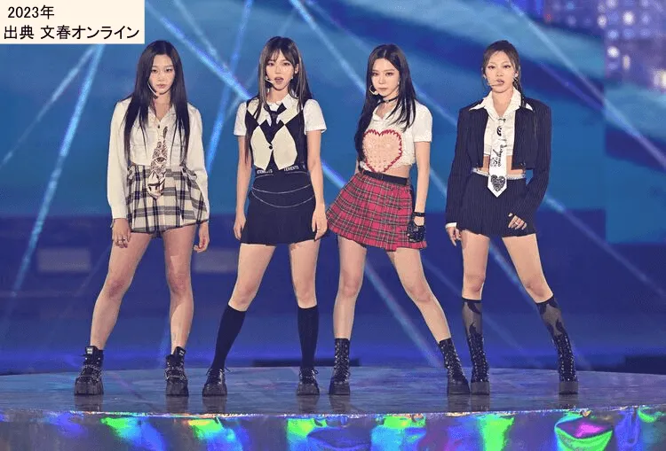 ソウルの音楽イベントでパフォーマンスするaespaジゼル　左端（出典：文春オンライン）