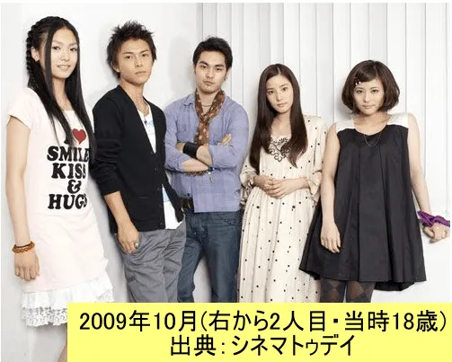 映画「戦慄迷宮3D THE SHOCK LABYRINTH」出演者インタビュー時の蓮佛美沙子(右から2人目) 2009_10(出典:シネマトゥデイ)