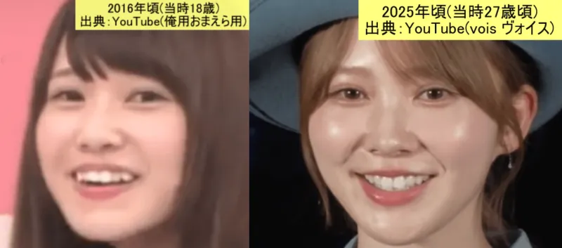 【左】【けやき坂46】 かとしはデビュー当時からホントに可愛いｗ 加藤史帆【欅って、書けない？】【けやかけ】(出典：YouTube【俺用おまえら用】)【右】加藤史帆、日向坂46時代に転落ハプニング　ネコ並みの身体能力で回避(出典：YouTube【vois ヴォイス】)