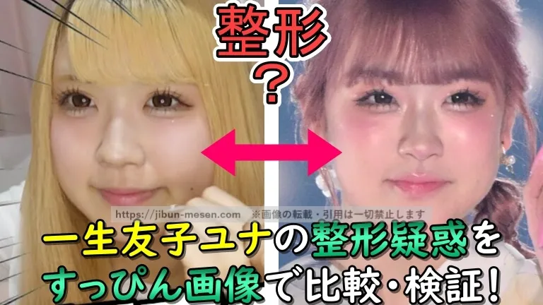 一生友子ユナの顔が変わった？整形疑惑？過去と現在のすっぴん画像で比較・検証してみた！