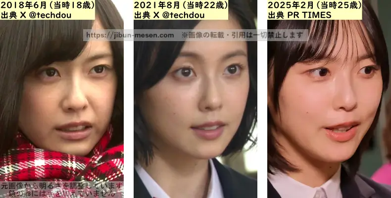 加藤小夏の目の整形検証2018年~2025年の画像