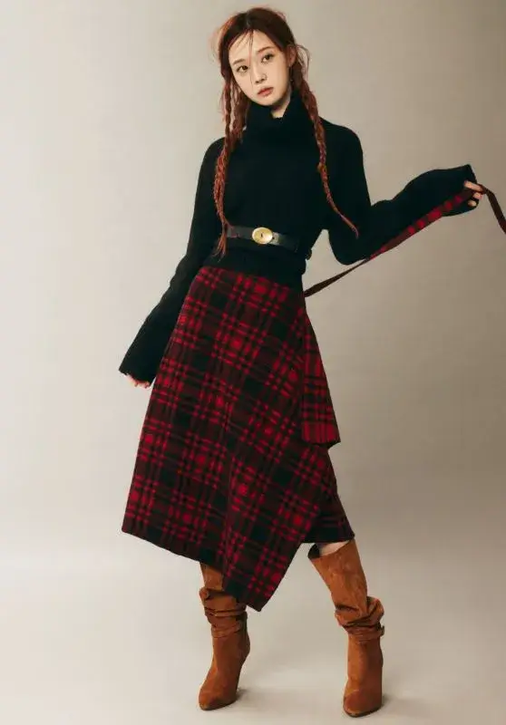 ニットワンピースを着るaespa ウィンターの画像