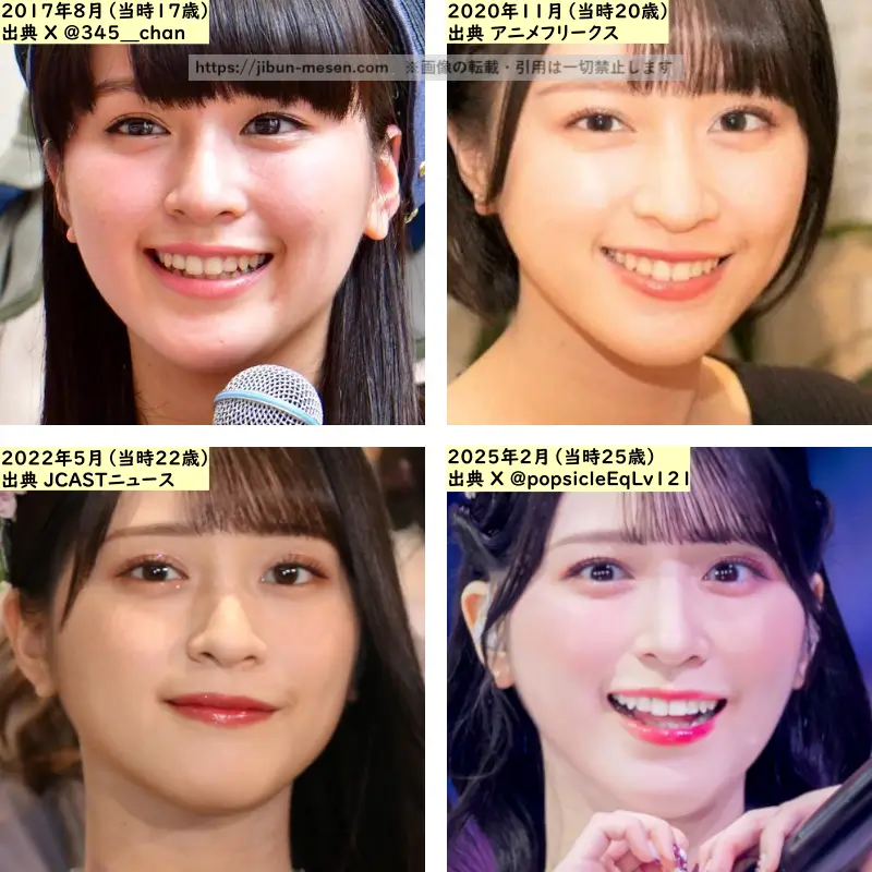 佐々木舞香の目の整形検証2017年~2025年の画像