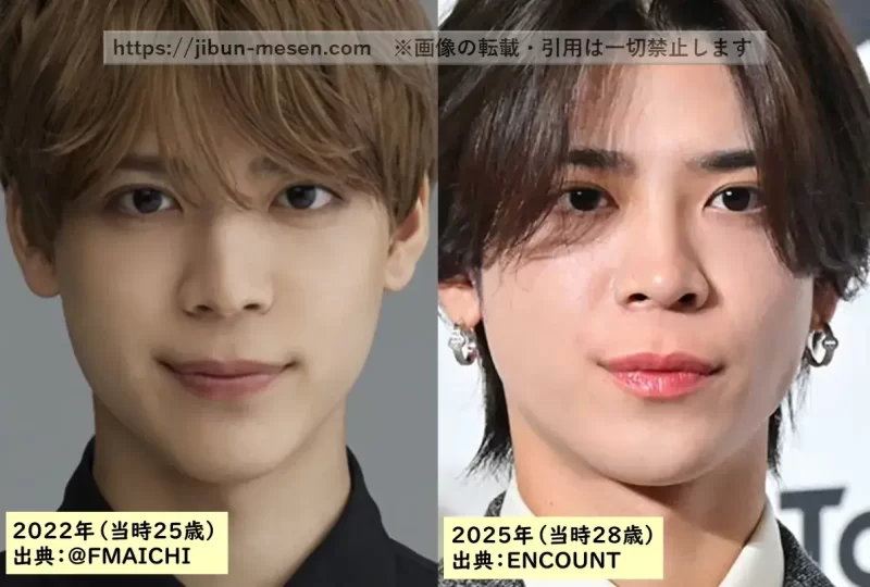 松島聡の20代前半と20代後半の比較画像