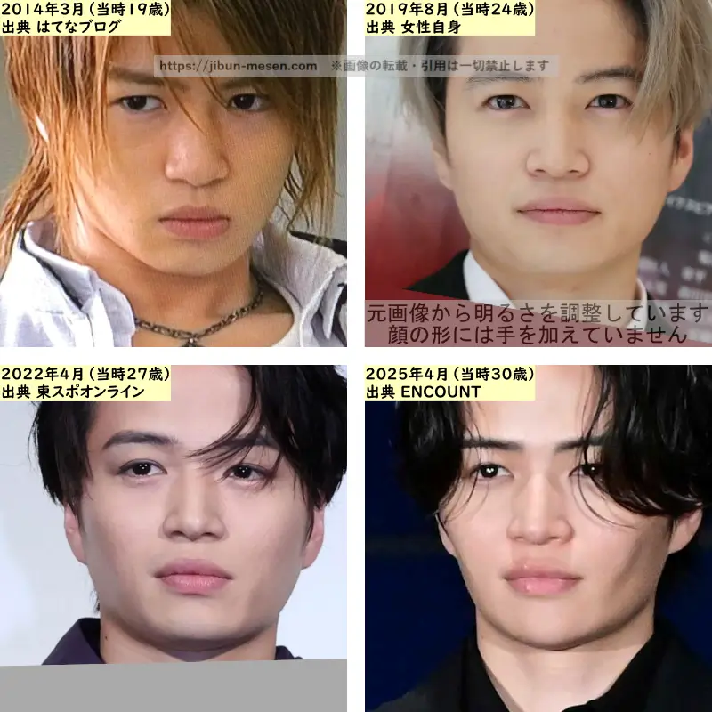 菊池風磨の唇の整形検証2014年～2025年の画像