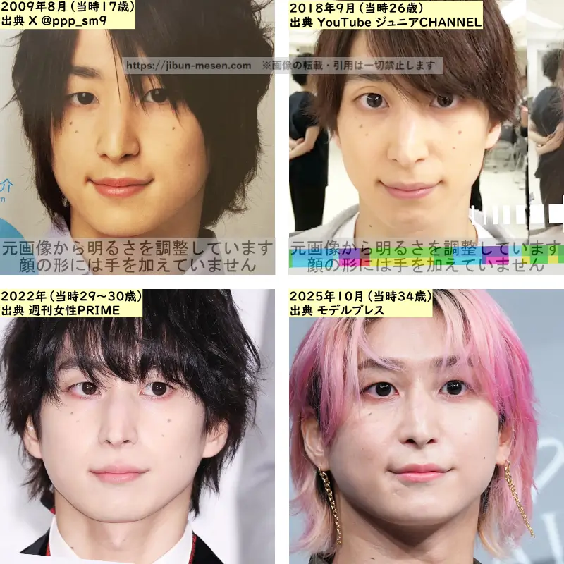 佐久間大介の目の整形検証2009年~2025年の画像