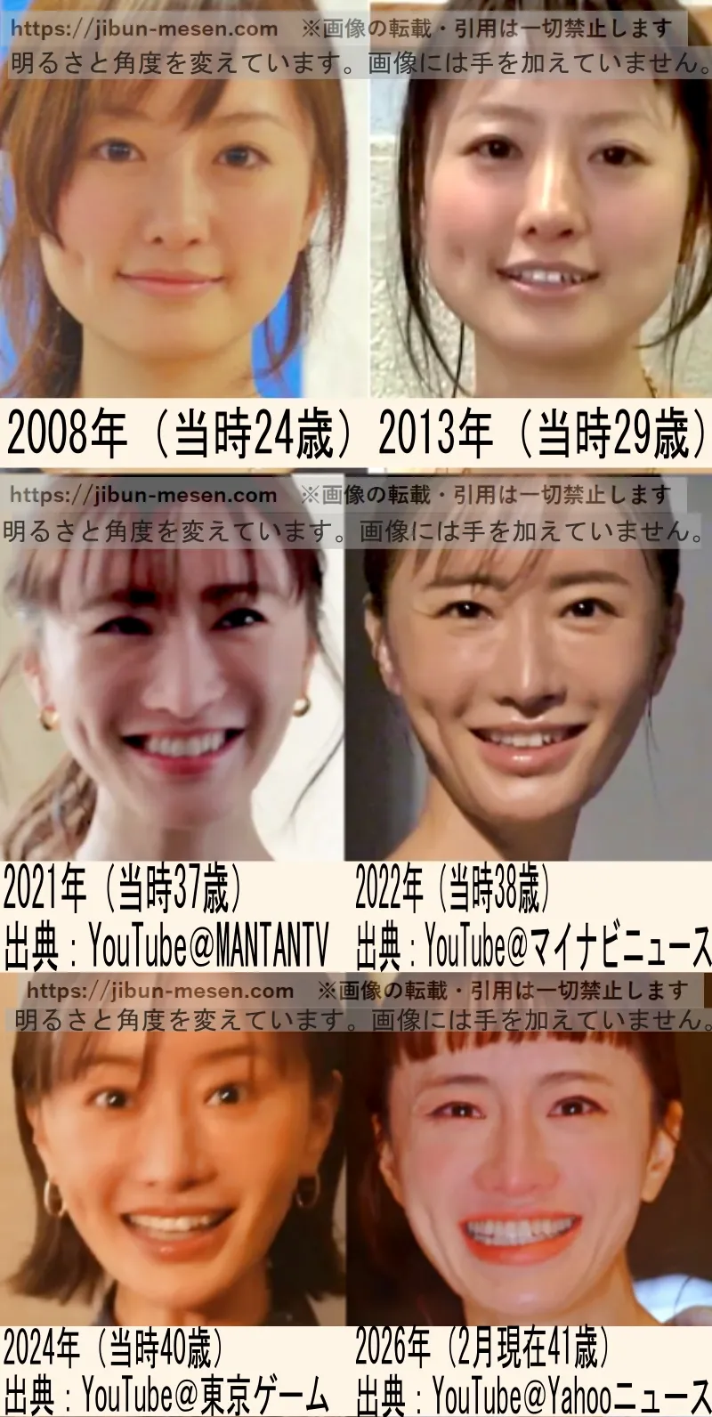 松本まりかの輪郭の整形検証2008年～2026年の画像