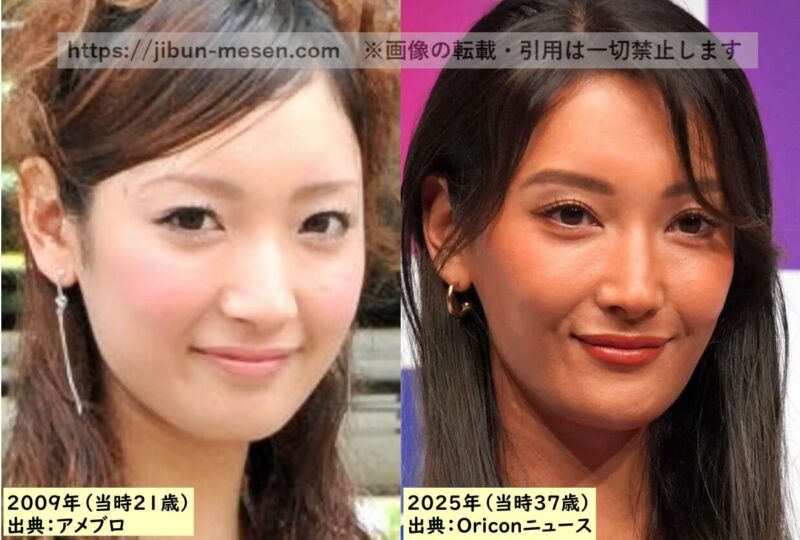 菜々緒の輪郭検証2009年～2025年の画像